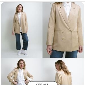Darling Beige Double-Breasted‎ Blazer